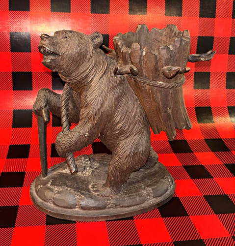 Antique black forest bear - black,