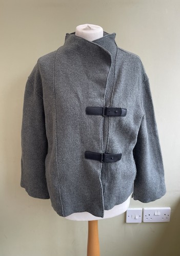 Oska grey boiled wool jacket - wool,