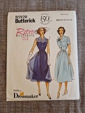 1950s Style Dress Sewing Pattern Butterick Retro 51 B5920 Size 6 To 14 Uncut