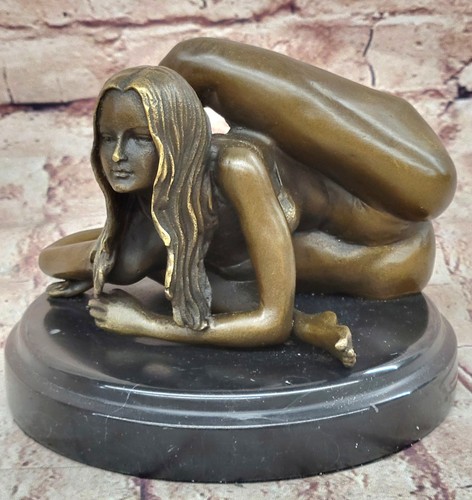 Signed nude erotic - lady, bronze