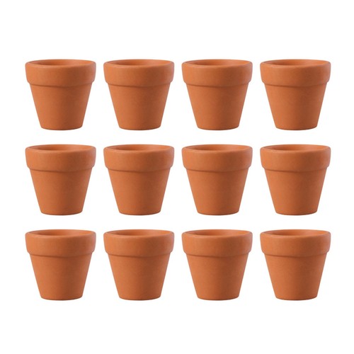 12pcs small terracotta pots - small,