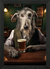 Deerhound in the Bar Framed