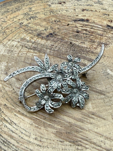 Vintage marcasite wildflower - marcasite,