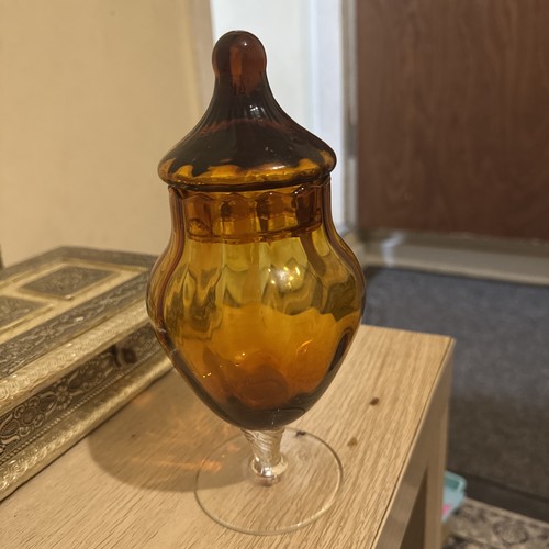 Vintage empoli glass amber - glass,
