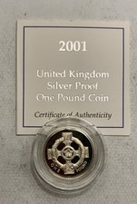 2001 silver proof - proof, £1