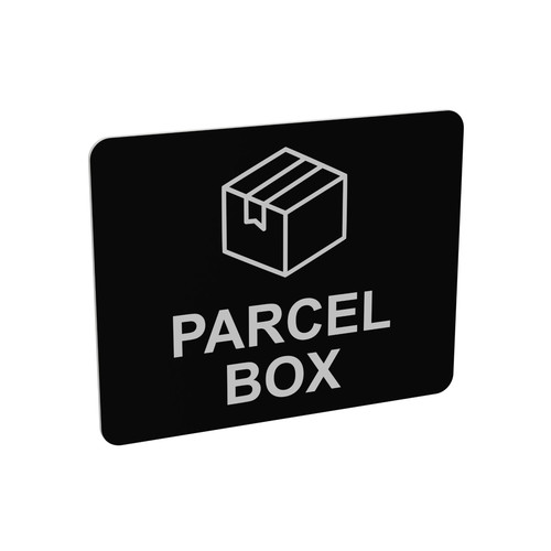 Parcel box sign adhesive - box,