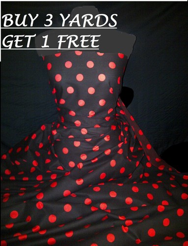 Black large red polka dot - large, spot
