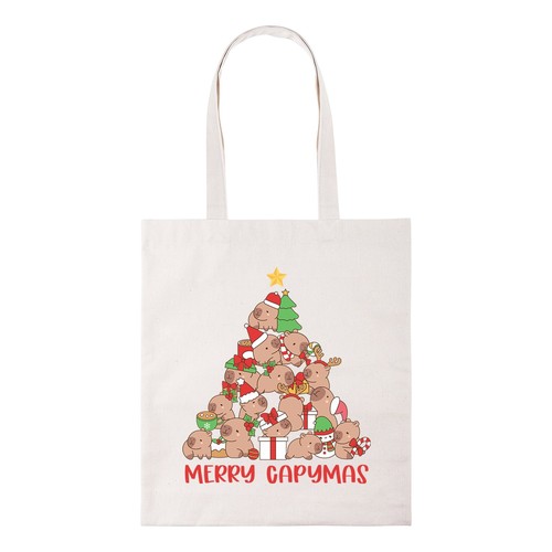 Merry capymas tote bag - tote, fun