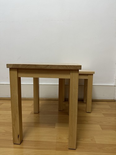 Pair wooden side tables - wooden,