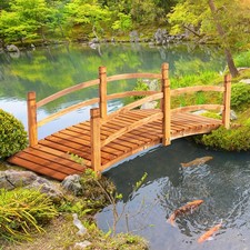 6ft wooden garden bridge with - 6ft,