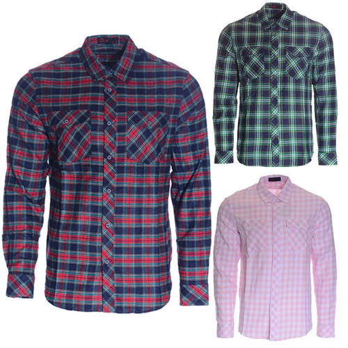 Mens check shirts long - shirts,