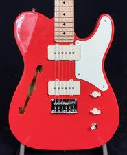 Squier by Fender Cabronita Paranormal Telecaster Thinline Upgraded Fiesta Red