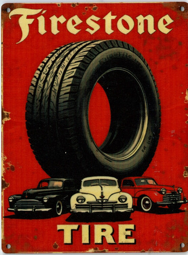 Firestone tyre 15x20cm wooden - 15x20cm,