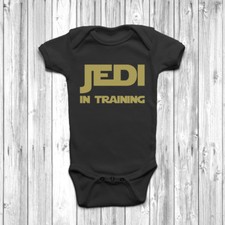Jedi In Training Baby Grow Body Suit Vest Funny Joke Gift Present