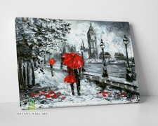 LONDON ABSTRACT CITYSCAPE Oil Painting Canvas Art Wall Art Print Canvas -D171