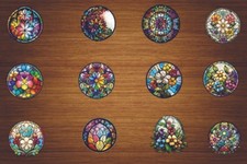 12x Colourful Mixed Stained