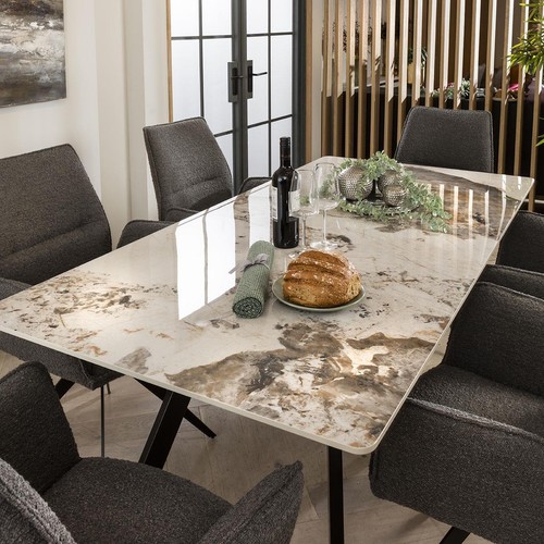 White ceramic dining table - white,