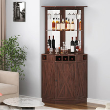Corner Industrial Bar Cabinet