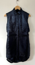 Markus Lupfer Sparkly Blue Layered Sleeveless Short Party Shirt Dress Size S.