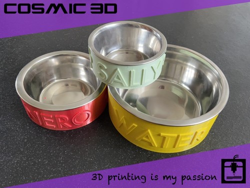 Personalised dog bowl 3d - personalised,