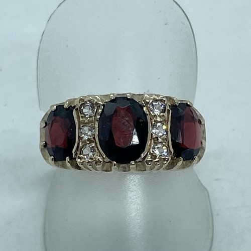 Vintage 9ct yellow gold - 9ct, garnet