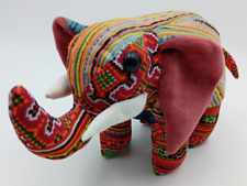African Elephant Toy Fiqure Fabric Multicoloured Size 33 x 14x 10 cm
