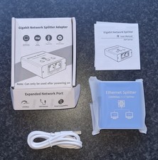 Gigabit Ethernet Network Splitter Adapter 1 to 2 USB 1000Mbps Plug & Play