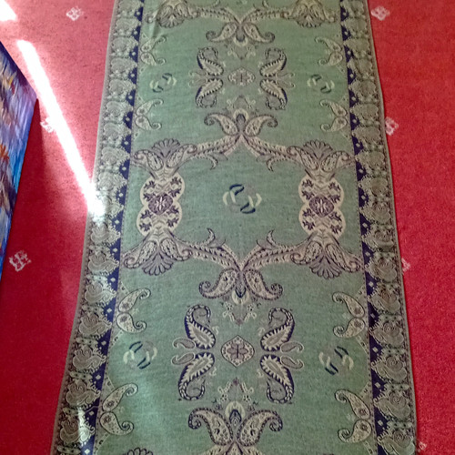 Pashmina style green scarf