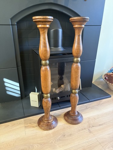 Vintage tall wooden turned
