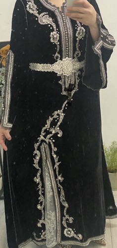 Velvet moroccan kaftan - velvet,