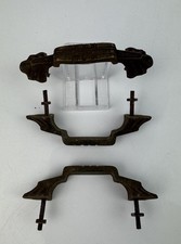 Aged Old Brass Cupboard / Drawer Handles - Antique - Solid Brass X3 Handles