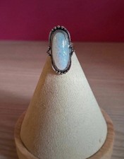 Brand New Ladies Silver Tone White Adjustable Ring