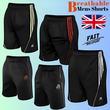 Mens Football Shorts Jogging Running Gym Sports Breathable Fitness Size S -XXL