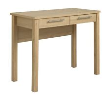 Home Brisbane 2 Drawer Dressing Table - Oak | Wooden Bedroom Makeup Desk Storage