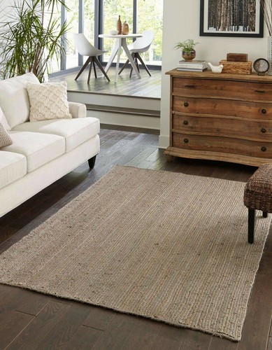 Grey rug 100 natural jute - rug,