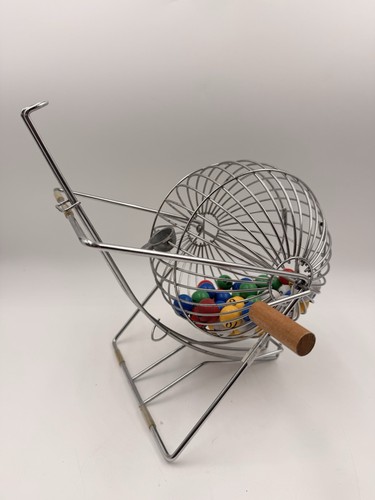 Metal bingo cage with numbered - bingo,