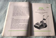 Vintage lawn mower, Atco 17 & 20 inch 4 stroke motor Mowers manual dated 1968