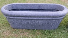 2x Very nice Grey Plastic Planter Troughs