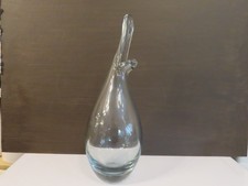 Holmegaard Clear Glass Duckling Vase Signed.