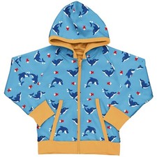Maxomorra Reversible Cardigan Hood Dolphin - Size 98/104cm (3-4 years)
