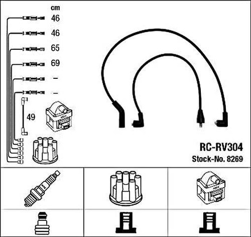 Black ignition cable - ignition, ngk