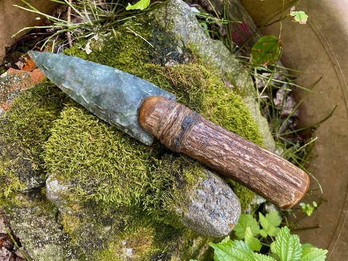 Flint knapped stone knife - stone, knife-
