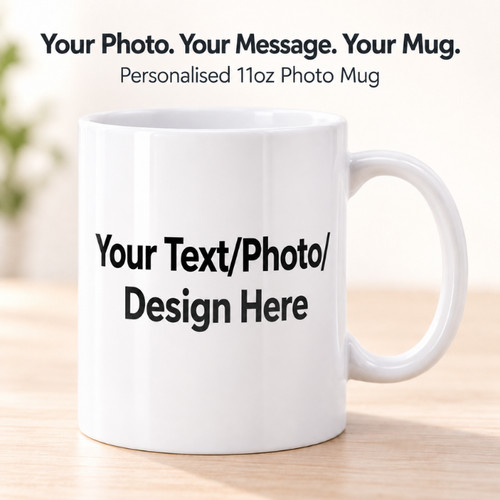 Personalised photo text mug - photo,