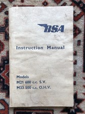 BSA M21 600 / M33 500 INSTRUCTION MANUAL