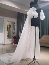 Ivory Long Bridal Cape And Sleeves