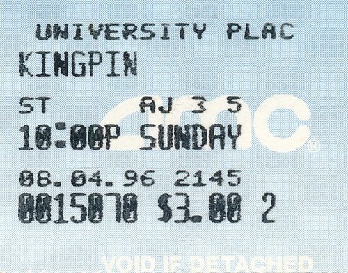 Kingpin movie ticket - kingpin, (1996)