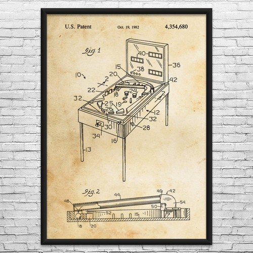 Xenon pinball patent wall art - xenon,
