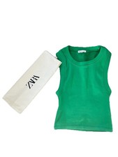 Zara Green Ribbed Cut-Out