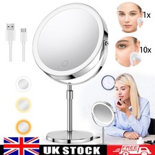 Double sided Makeup Mirror 1X/10X Magnifying Mirror With LED Light Vanity Mirror