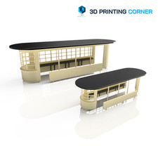 ART DECO BUS STOP SHELTER 1:76, 1:148, OO, N Model Miniature Scenery Diorama